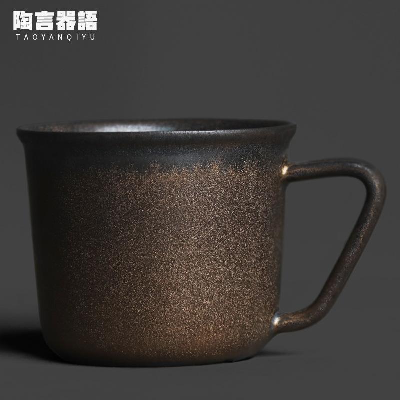 

280ml Kiln Fambe Black Gilt Coffee Mug Beer Cup Afternoon Tea Mug Wine Beer Bottle Office Water Cup Drinkware Decoration Gifts As Your Choose