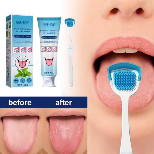 Tongue coating cleaning gel to remove bad breath and fresh breath Tongue coating cleaning cream