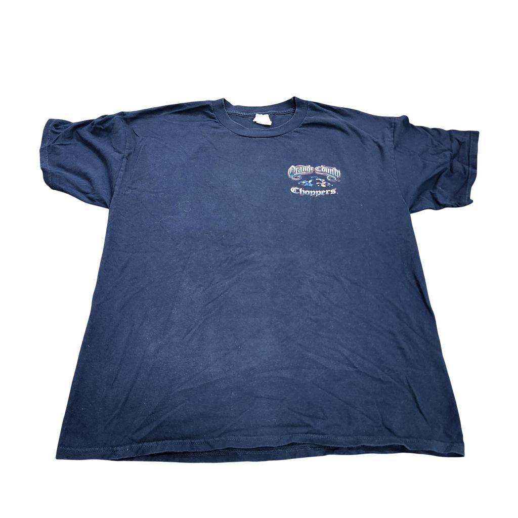 Alstyle Shirt Mens XL Blue Orange County Choppers Graphic Tee Biker Patriotic Unisex T-Shirt
