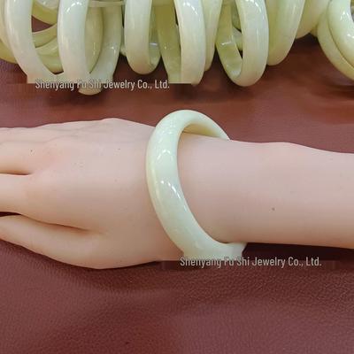Xiuyu Milk White Jade Bracelet: Enhances Translucency with Wear, Playable and Care-friendly Liaoyang Custard Bun Design.