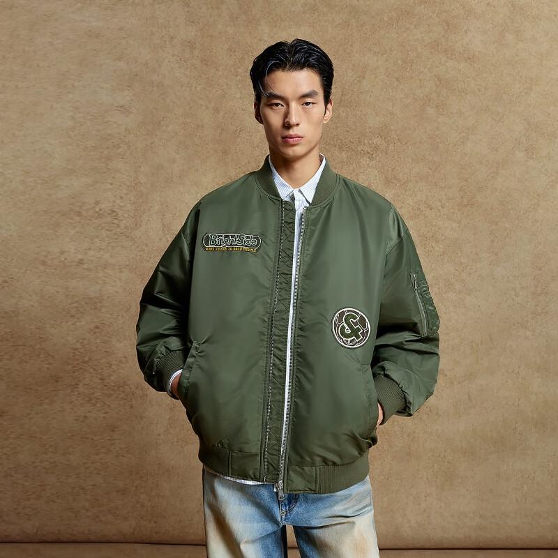 JACK&JONES Men's Towel Embroidery Baseball Collar Padded Jacket