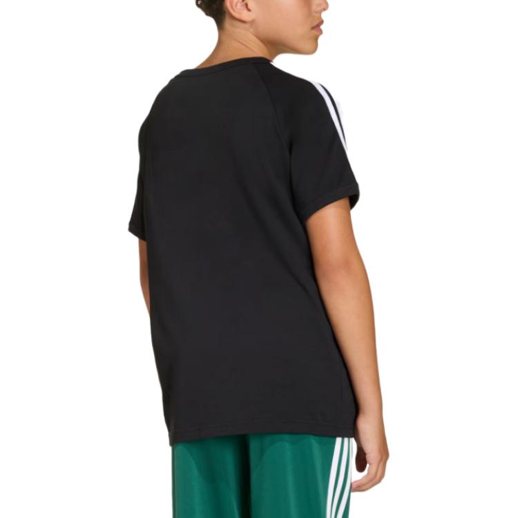 Adidas Originals Logo Striped Crew Neck Short Sleeve T-Shirt Kids Tops KE0919