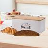 Bread Box Kitchenware Bin with Bamboo Lid for Pantry Farmhouse Bakery Cookies