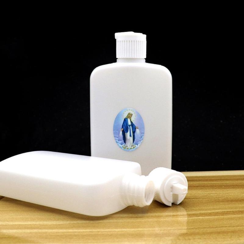 62KD Holy Water Bottle Religious Refillable Holy Water Container Baptisms Lotion Bottle with Screw Lid Catholic Accessories