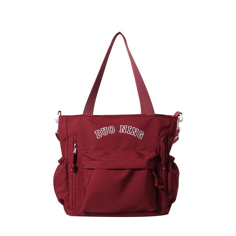 Fashionable Canvas Tote Bag For Women With Embroidered Letters And Spacious Design