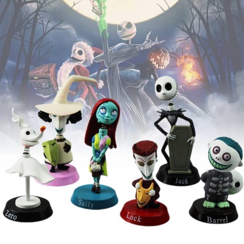 Nightmare Before Christmas Jack Skellington Figurines Set For Play Or Display