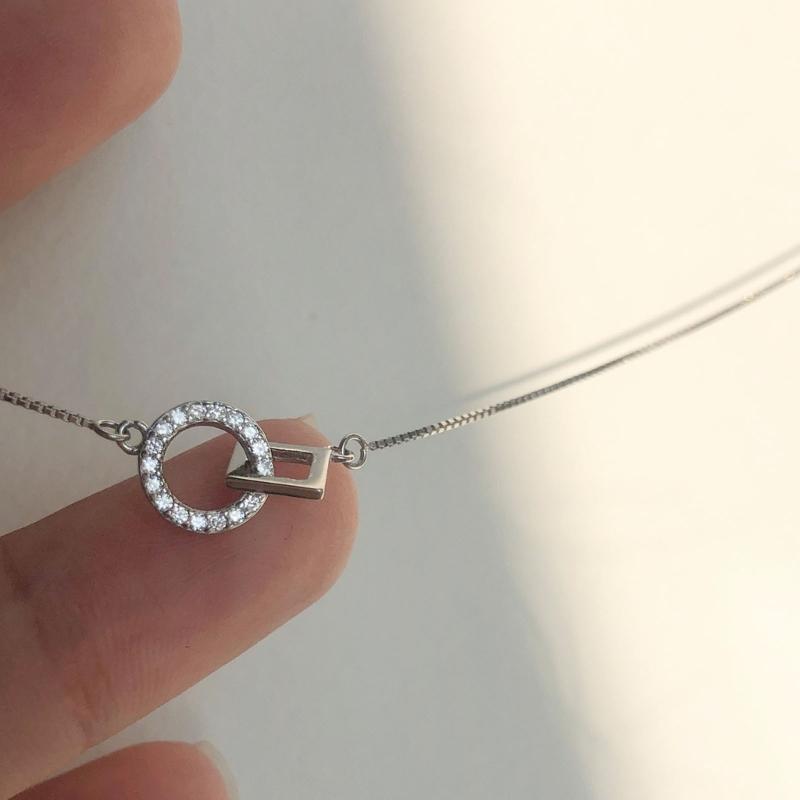 Silver Plated Minimalist Necklace Pendant Collarbone Chain For Women Elegant Layering Chain Jewelry Gift