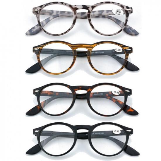 Vintage Reading Glasses Spring Hinges Round Retro Men Women Readers +1.0~3.5 NEW