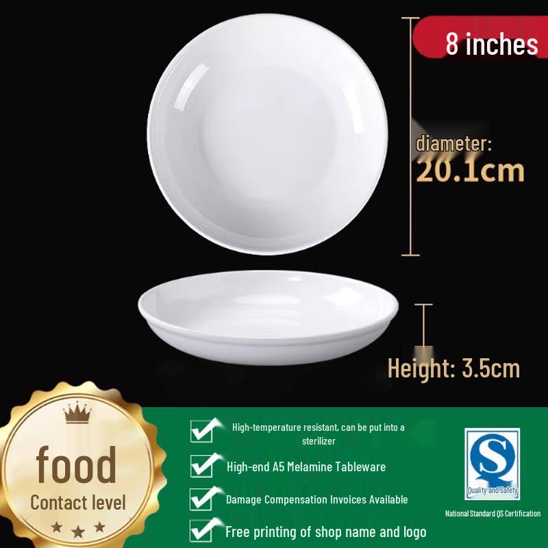 A5 Food-Grade Melamine Round Dinner Plates