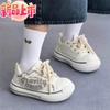 2025 Spring and Autumn Wear-resistant American Denim Canvas Big Head Board Shoes Couple Ugly Cute Platform Bread Shoes