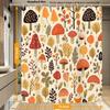 Pardick Tropical Leaves and Mushroom Shower Curtains 72x72 inch Spring Bathroom Shower Curtain Set with 12 Hooks, Polyester Fabr