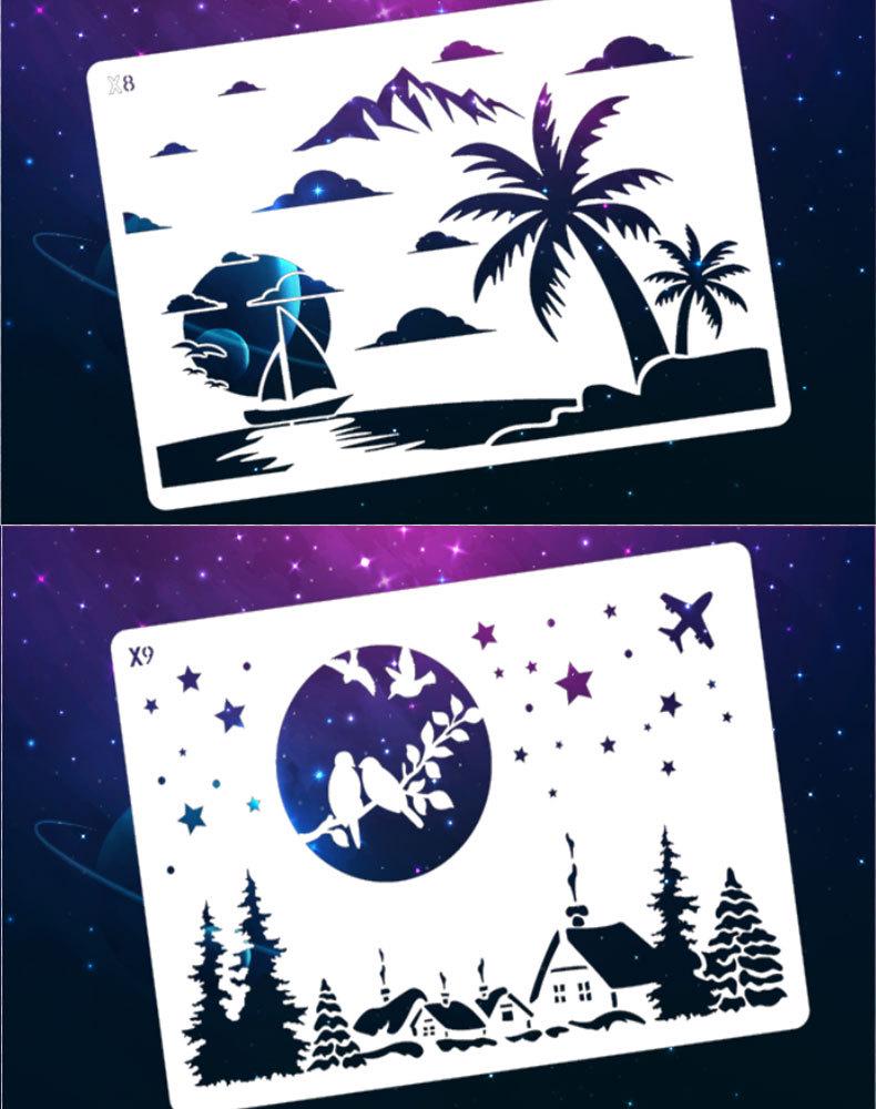 Cross-Border Romantic Starry Sky Painting Template: DIY Wall Art Tracing Board