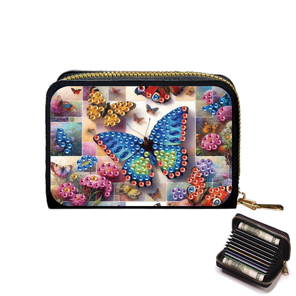 Exquisite Pattern DIY Diamond Painting Card Holder Wallet Purse Rhinestone Mosiac Zipper Wallet Handbag Female Outdoor Bag