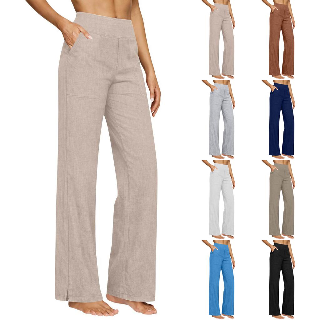 Women's Casual And Fashionable Color Loose Pants With Pocketes