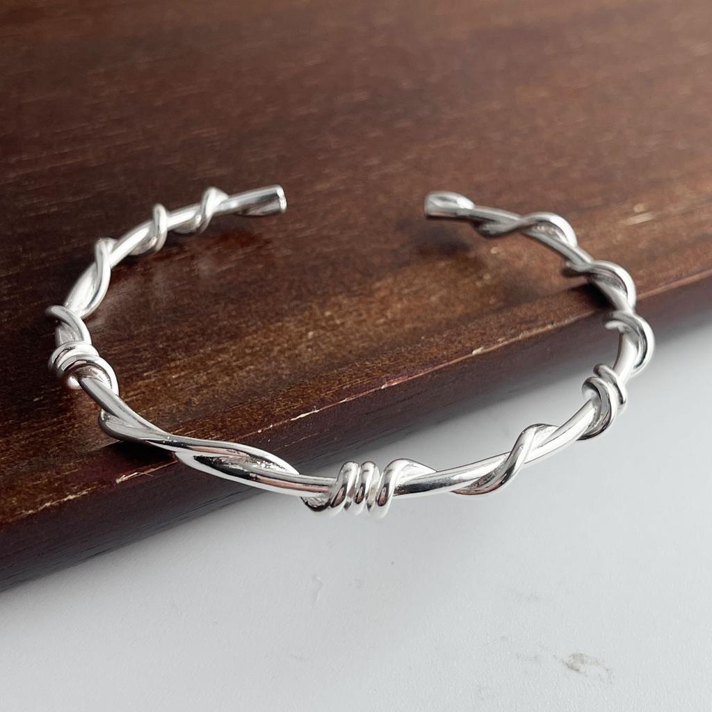 Xiaomi 100% Solid 925 Sterling Silver Retro Bracelet for Women Men Vintage Handmade Simple Sparckling Narrow Bracelet Birthday Gift