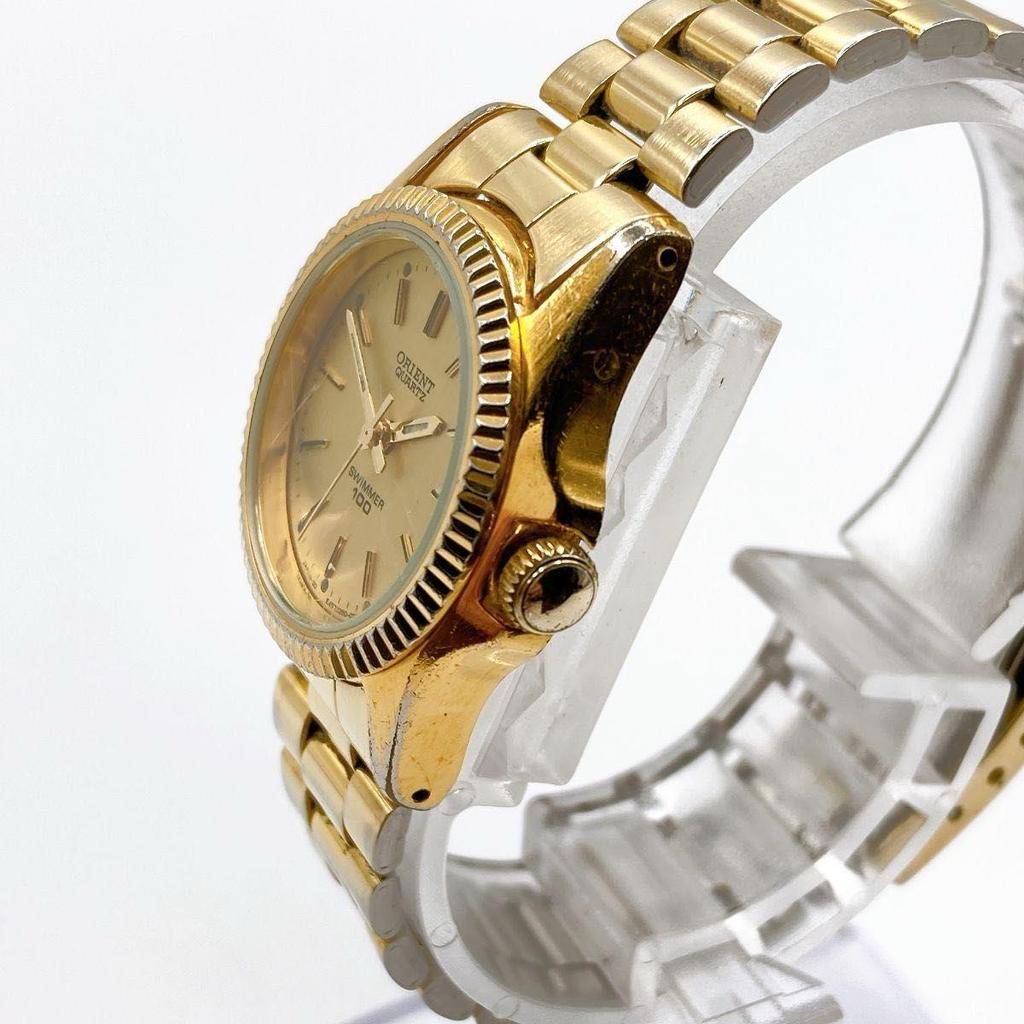 Used 406 ORIENT SWIMMER100 Ladies Watch Quartz Operation Gold