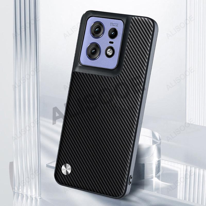 Shockproof Funda for Motorola Edge 50 Pro G14 G54 G84 Case Fiber Texture PU-Leather Cover for Moto Edge 50 Pro 40 Neo G24 Capa