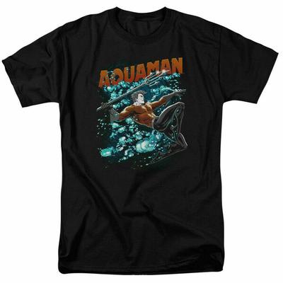 Aquaman Aqua Bubbles Atlantis Super Hero Comic Book Unisex Black Unisex T-Shirt