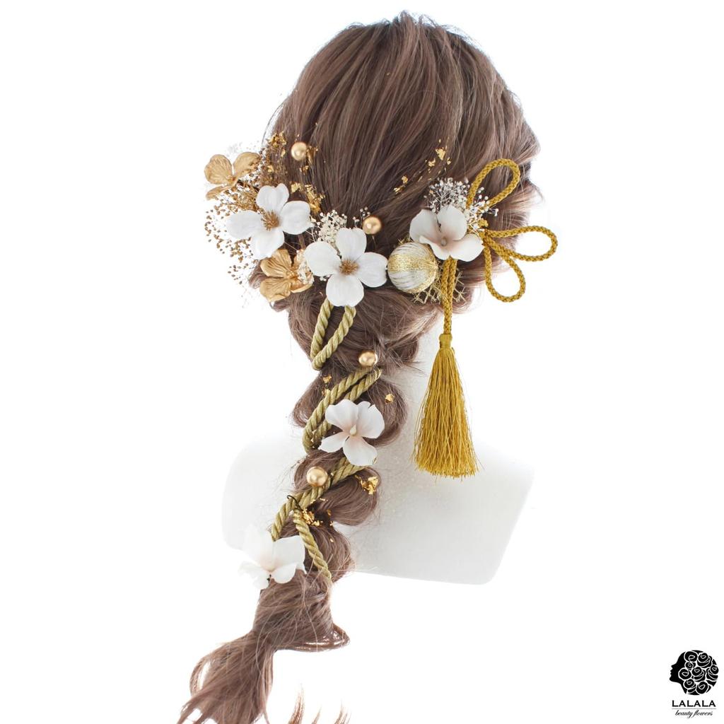 beauty Gorgeous hair ornament perfect for entrance fireworks and 20th birthday gatherings 2490h [LALALA flowers] coming-of-age ceremonies,