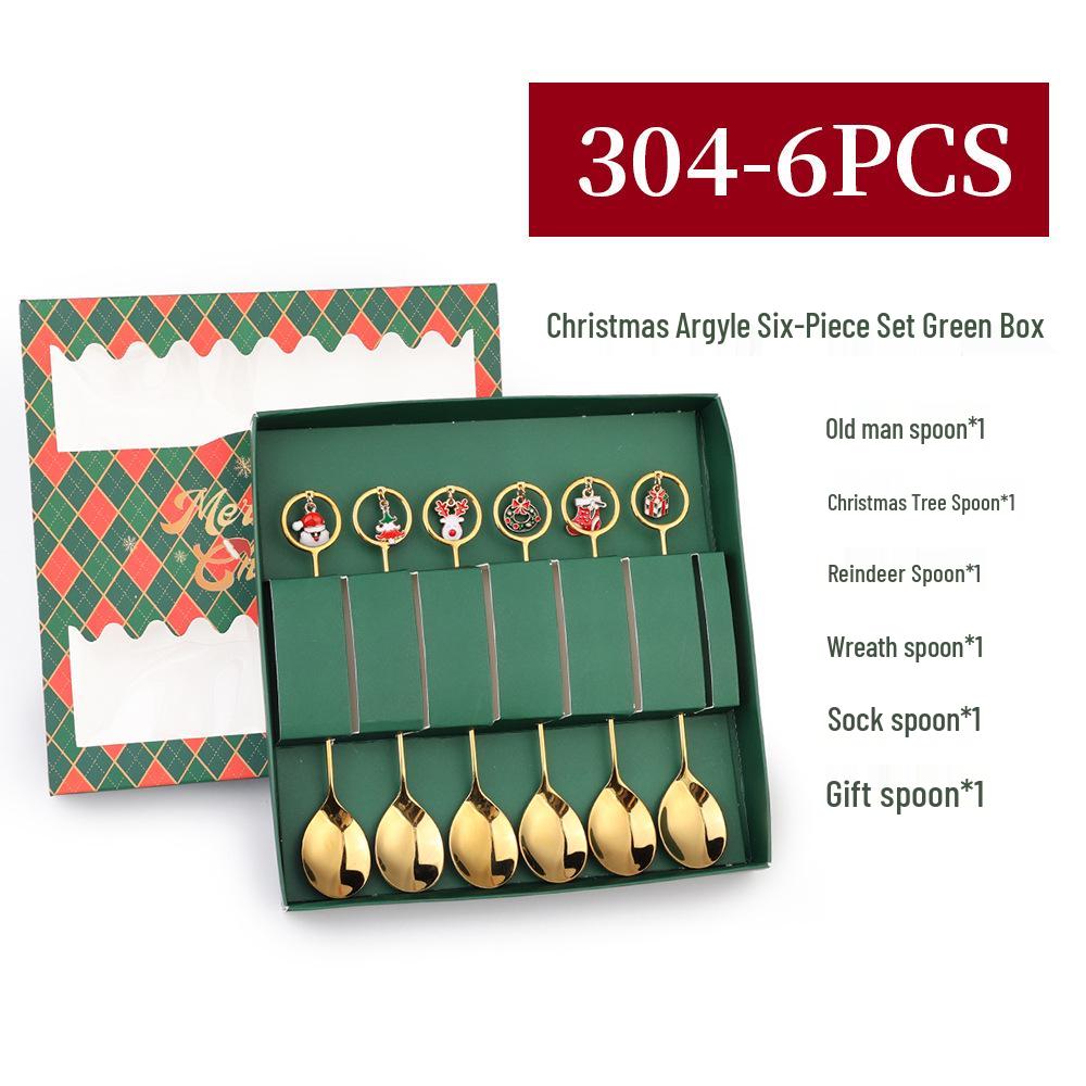 J Creative Christmas Reindeer Spoon & Fork Set - Cute Dessert & Coffee Stirring Gift