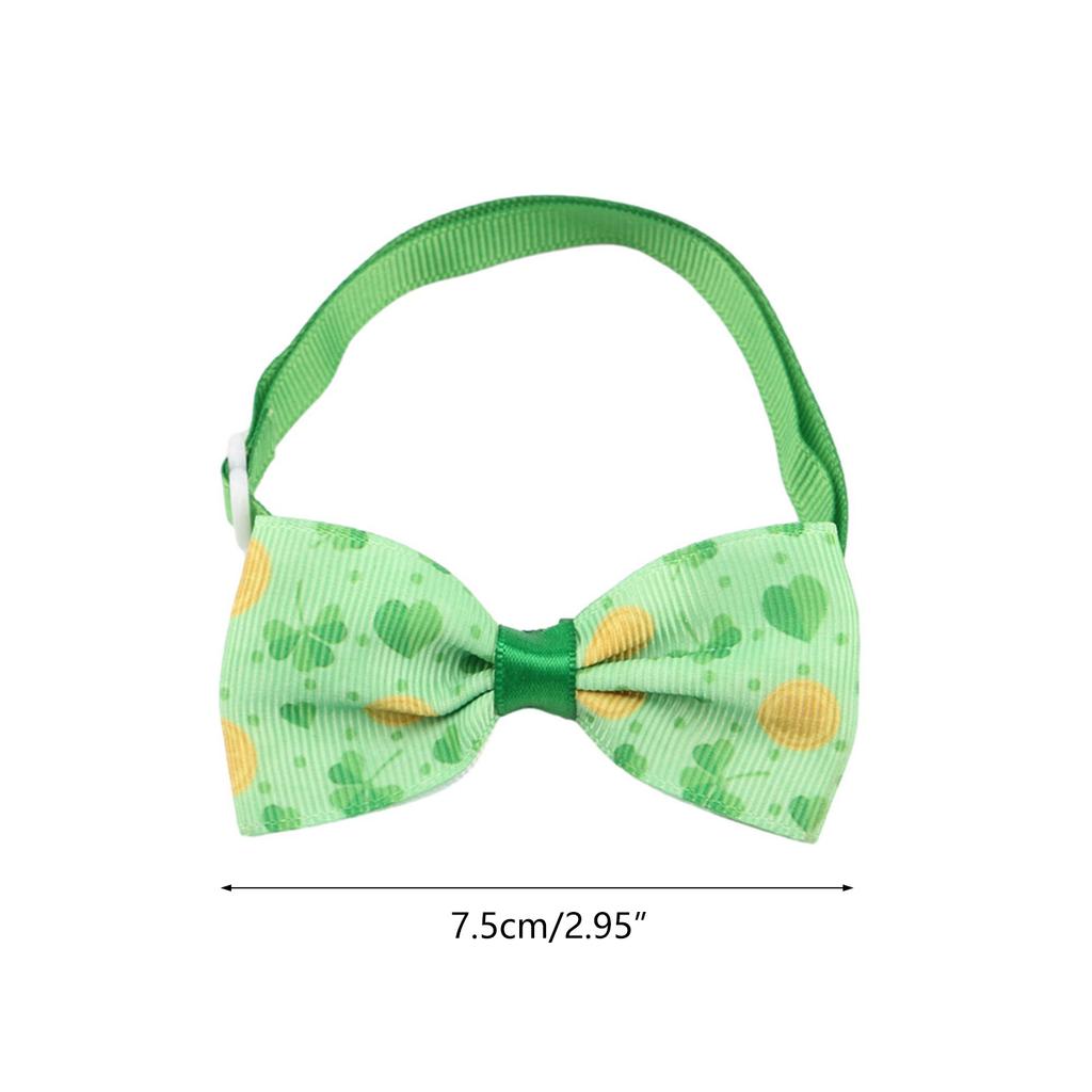 StPatricks Day Cat Collar Adjustable Dogs Bowtie Collar Kitten Necktie Collar Cats Festival Costume Pet Party Accessory