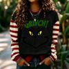 Women's Trendy Long Sleeve Neck Pullover Sweatshirt with Christmas Print for Winter Holiday