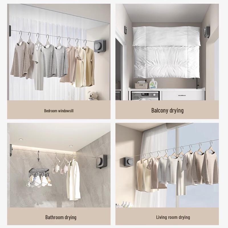 Miling Punch-Free Retractable Invisible Clothesline