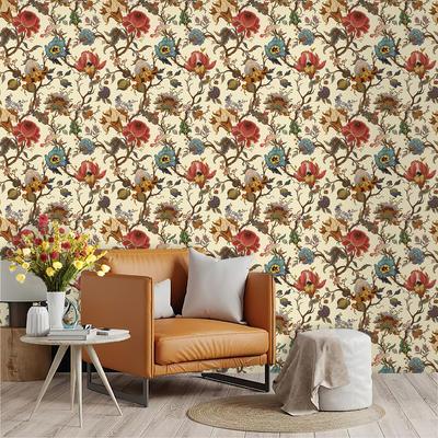 Vintage květinová samolepicí tapeta do ložnice Kontaktní papír Boho neutrální tapeta Samolepicí