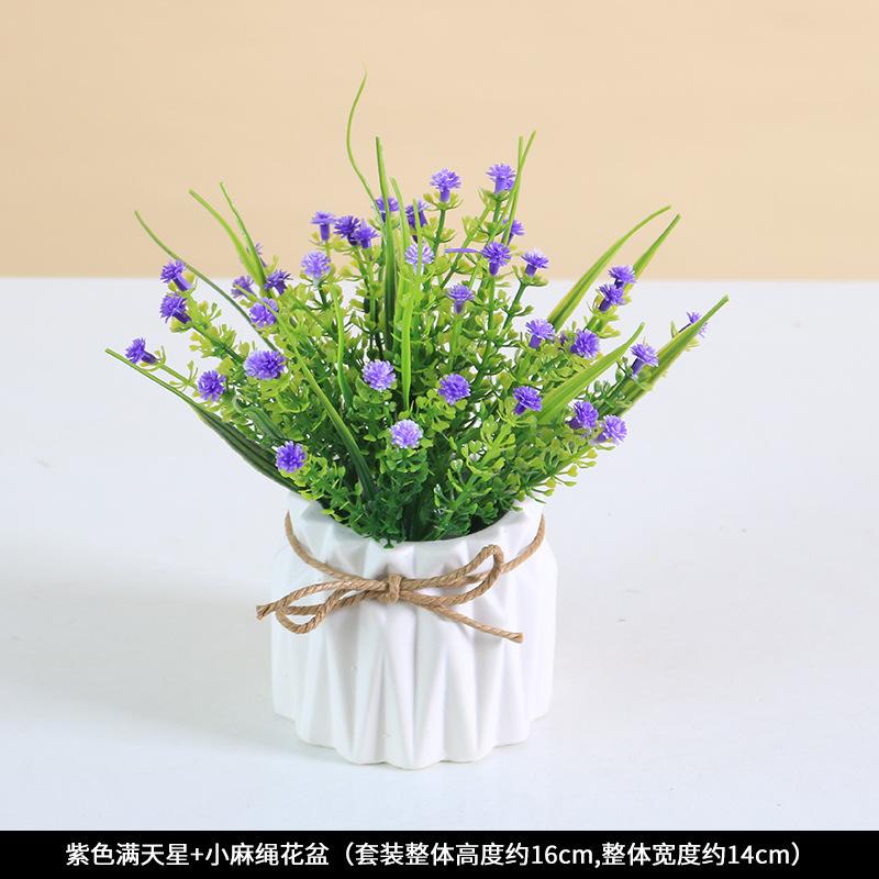 Simulated Potted Plants, Plastic False Flower Ornaments, Artificial Plants Bonsai Dining Table Decorations, Photography Props