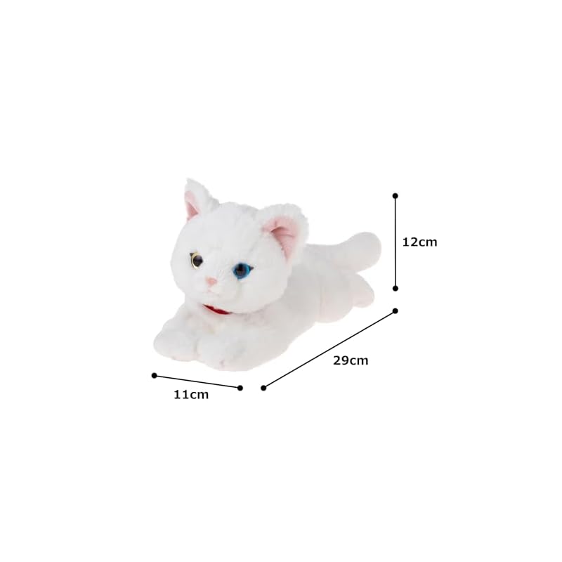 Sun Lemon Lap Cat Odd Eyes WH SS 11 x 29 x 12cm Plush Animal Cute Cat P-8042
