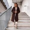 2025 Cozy Plush Women's Furry Long-Sleeved Turn-Down Collar Coat - European & American Autumn/Winter Fashion