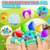 Dinosaur Color Sorting Sensory Toy for Toddlers 1-3, Travel Essential Roadtrip Toy for Boys  Girls, Fine Motor Montessori Fidget Presch