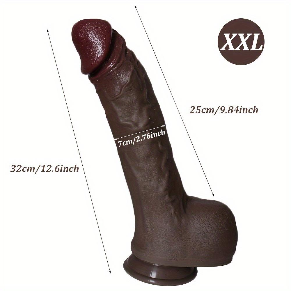 12.6 Inch Realistic Silicone Dildo with Strong Suction Cup, Soft Body-Safe Silicone, Waterproof, XXL Size, Discreet Packaging