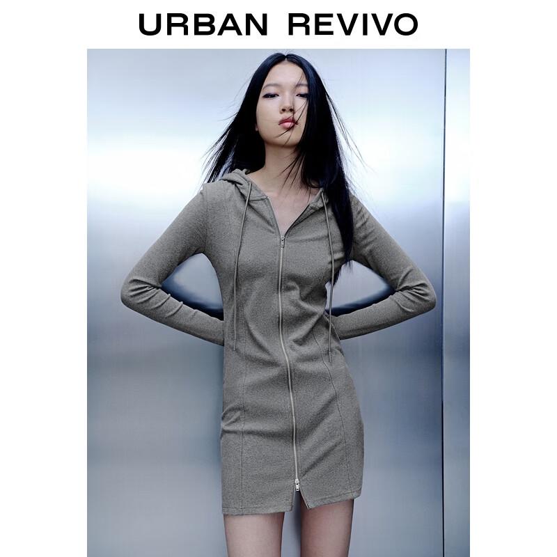 

UR Women s Hooded Drawstring Zipper Dress S