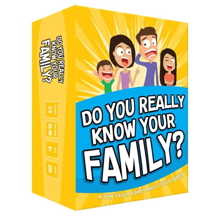 

New English Version Do You Really Know Your Family Introductory Family Party Game Card