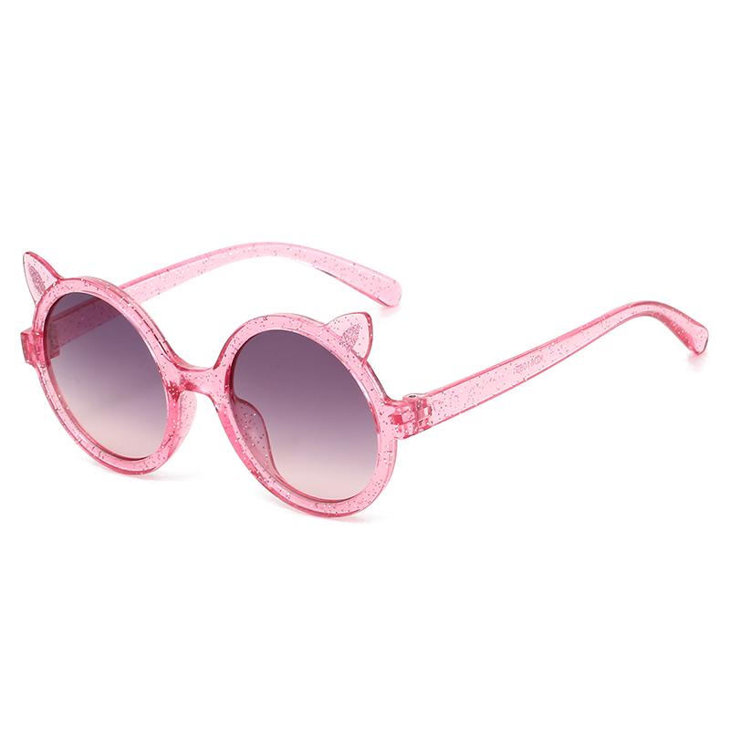 New Kids Sunglasses Cute Cat Ears Round Sun Glasses Simple Sweet Boys Girls Eyeglasses  Fashion Trend Children Sunglasses Uv400