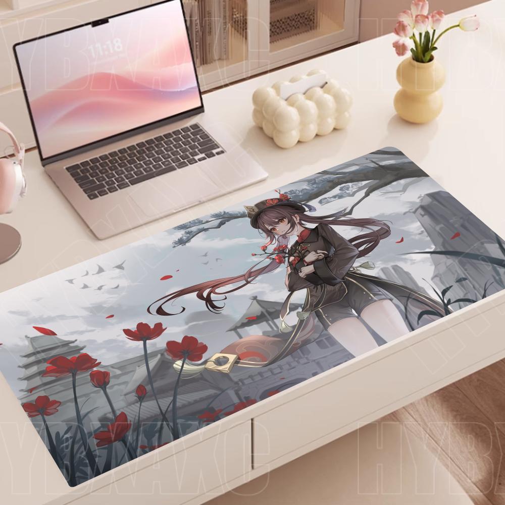 Anime Cute Hu Tao Mousepad NonSlip Rubber Gaming GGenshin Impact Mouse Pad Keyboard Mat Computer Pc Laptop Pad Xxl Desk Mat