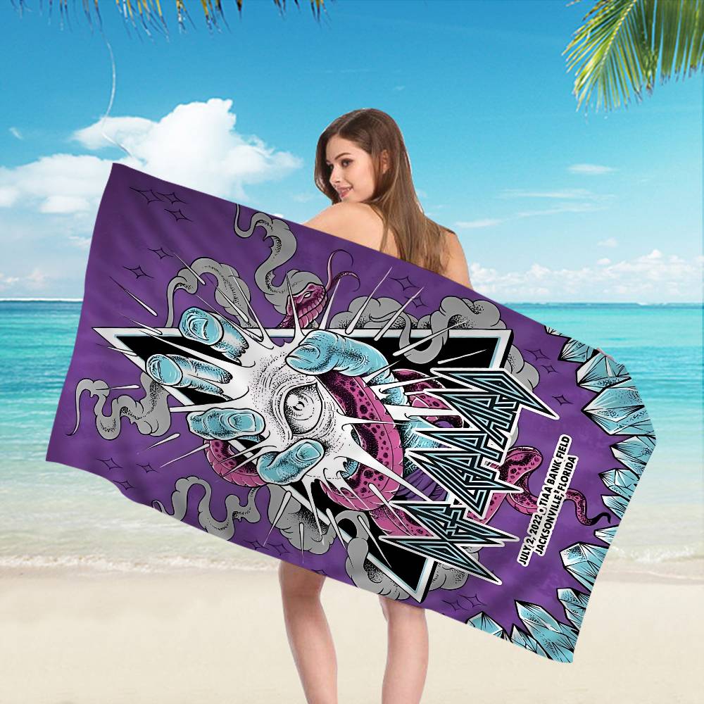 D-Def L-LeppardS Band Anime Beach Swimming Towel Soft Absorbent Washcloth Children's Gifts for Kids Travel Camping Gym