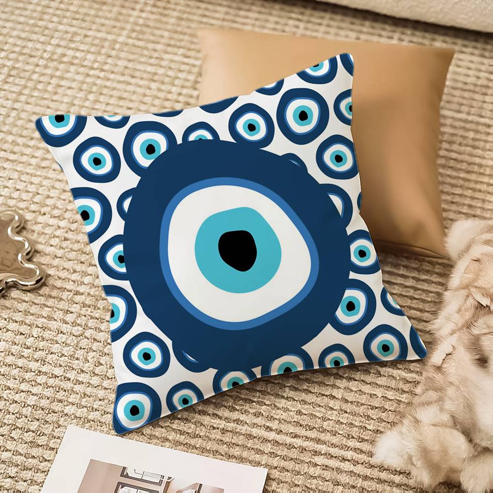 Classic Prank Evil Eyes Pillow Case Comfort Sofa Bed Silky Elegant Invisible Zipper Decorative Cushion Cover