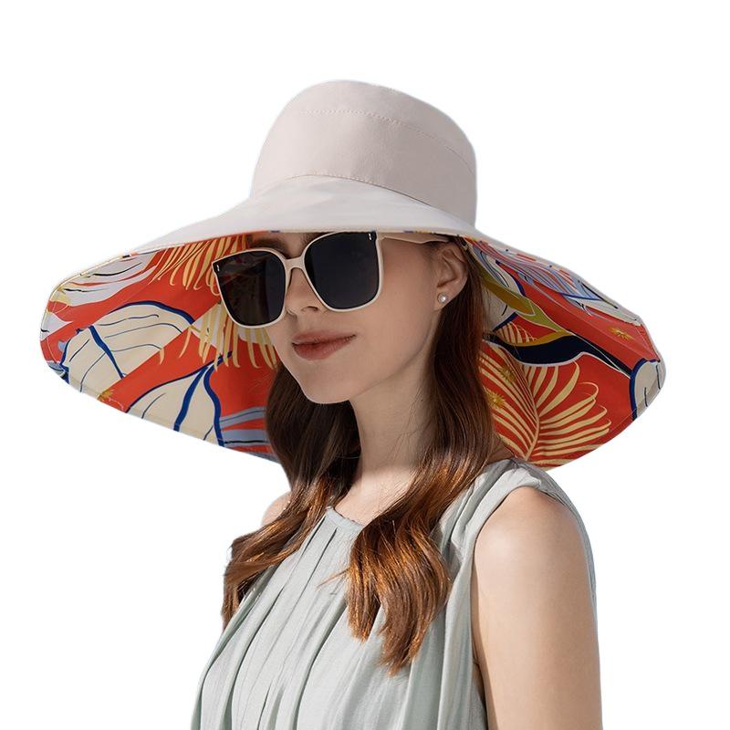 European and American New Double-sided Bucket Hat Women's Summer Widened Brim Sun Hat Fashion Sunscreen Sun Hat