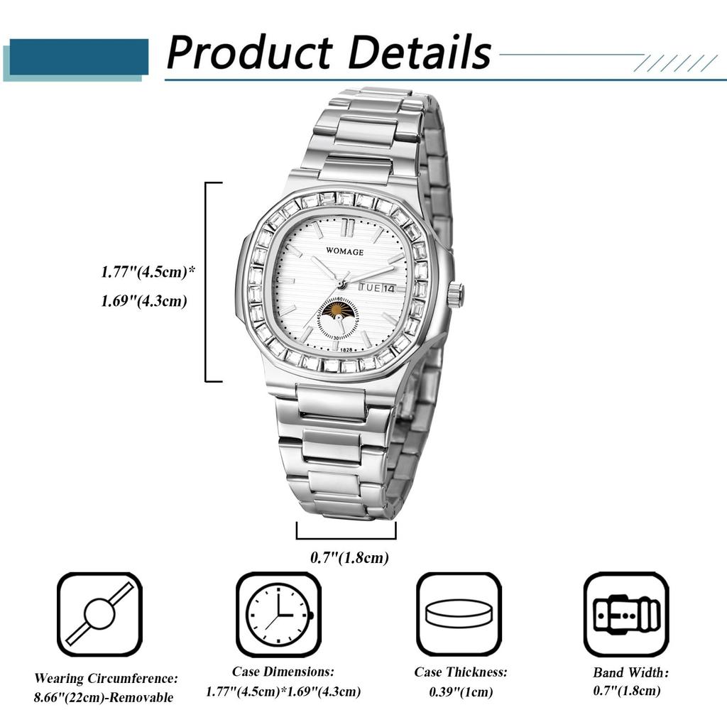 Men's Stainless Steel Waterproof Silver Watch: Analog Quartz Watch with Calendar Function - Perfect Gift for Birthdays, Anniversaries, Christmas, and