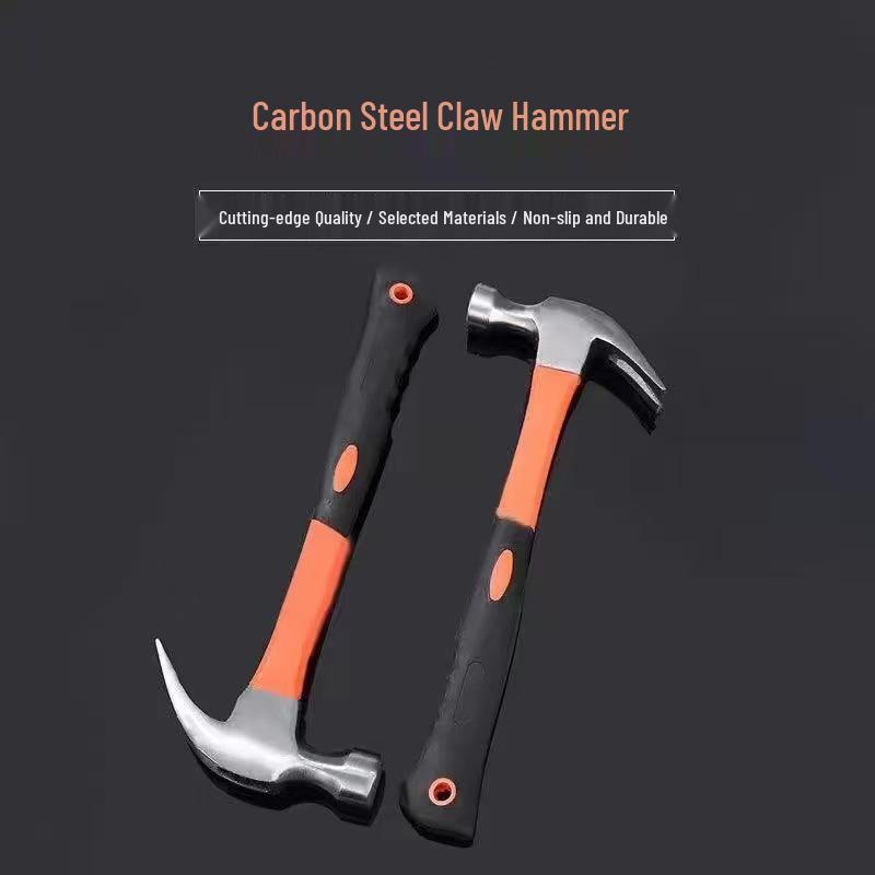 High-Quality Multi-Functional Claw & Nail Hammer for Woodworking and Sheet Metal, with Integrated Nail Puller, Orange