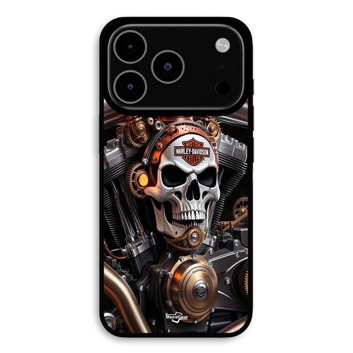 Cover Per iPhone 17 Pro Harley Davidson Teschio Meccanico Maniacase nero