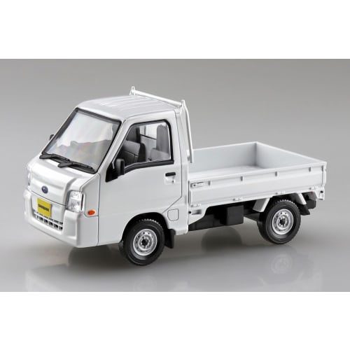 Aoshima Bunka Kyozai 1/32 Scale Rakupla Snap Kit No.05-FW Subaru Sambar Truck Frost White Pre-Colored Plastic Model Kit (Car)