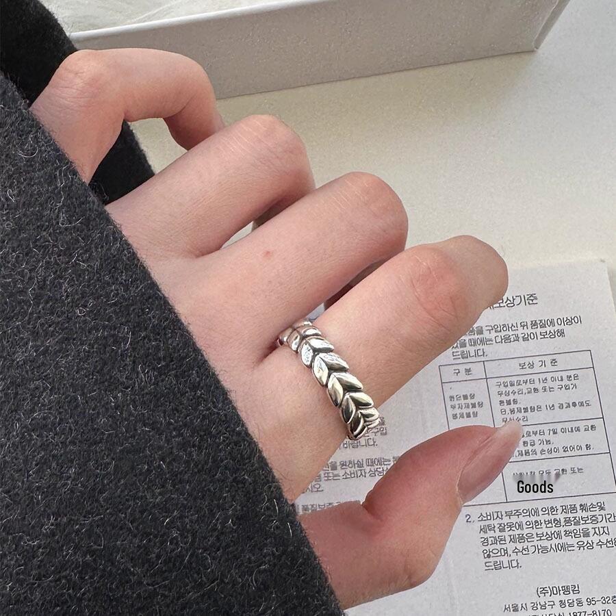 Adjustable Thai Silver Retro Ring: Trendy, Versatile, Hip Hop-Inspired Design for Women