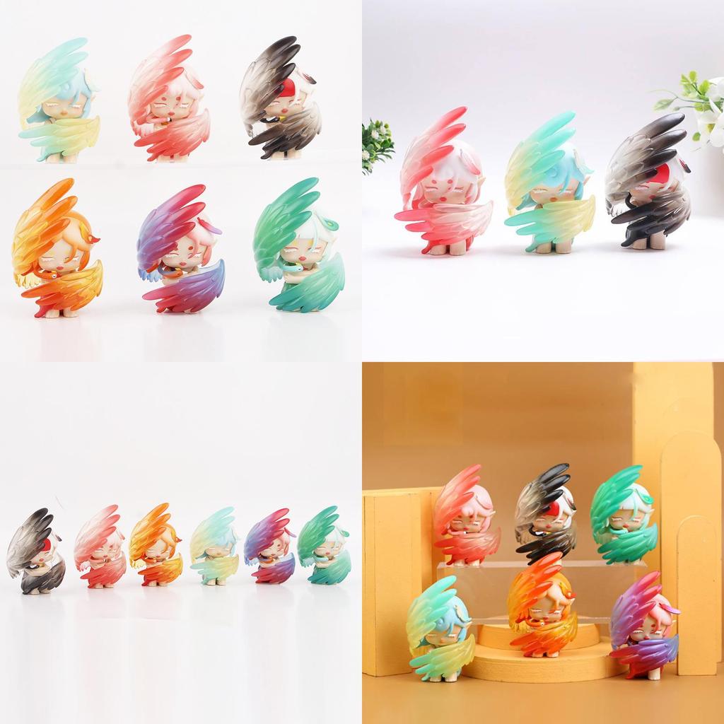 Artistic 6 Designs Mythical Bird Pvc Action Figures Parrots Blind Box Model Decorations