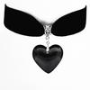 Gothic Red Heart Pendant Necklace With Black Velvet Chain For Women