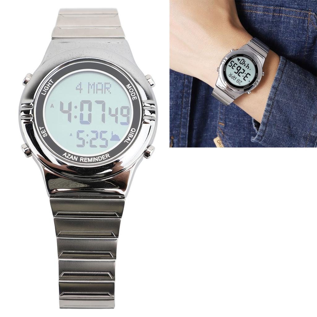 Men Multifunctional Electronic Watch Water Resistant Outdoor Sports Watch LED Digital Display Stainless Steel Wrist Watch for Men