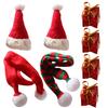 1Set Mini Christmas Hats and Scarves Set Bright Color Knitted Stretchable Holiday Decor for Miniature DIY Craft Photo Prop