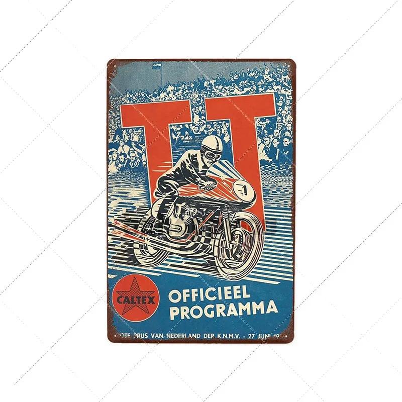 TT Isle Of Man Metal Poster Retro Vintage Tin Signs Motorcycle Races Plaque Wall Plate Pub Bar Garage Home Decor 20x30cm